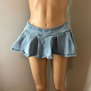 Blue Denim Mini Skirt